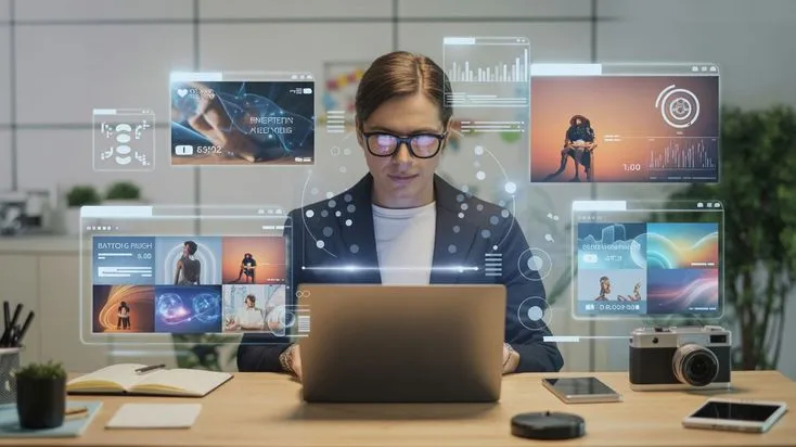 AI-powered virtual workspace supporting remote collaboration, intelligent productivity and digital communication