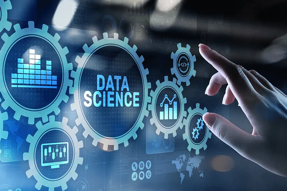 Data science technology with analytics dashboard, business intelligence and AI-powered insights